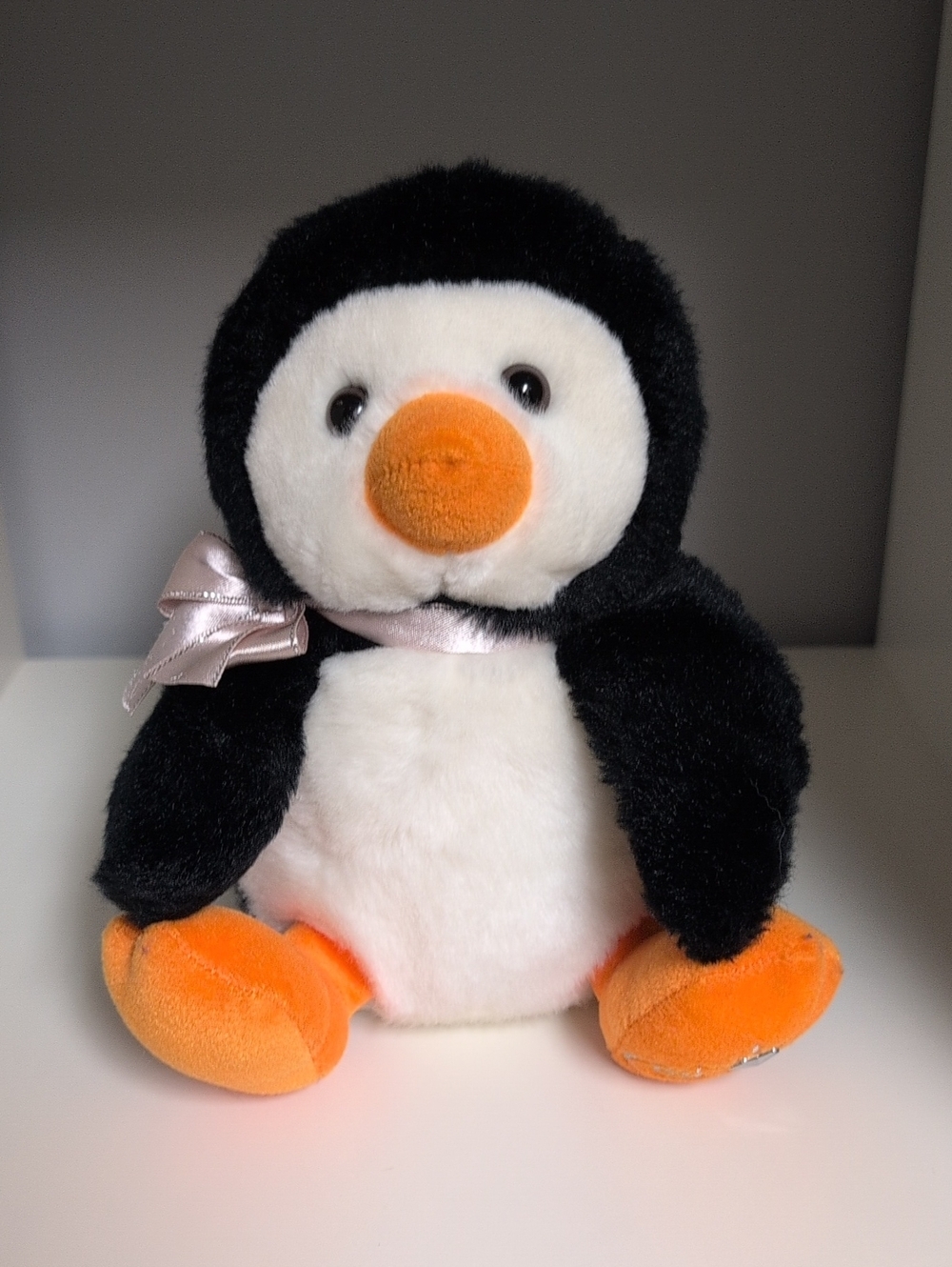 Russ Shining Stars Penguin EUC Vintage Y2K Plush Penguin With Bow